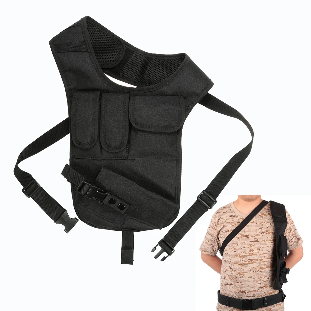 

Multifunctional Concealed Tactical Storage Gun Holster Men's Nylon Shoulder Leather Case Chest Outdoor Huming Leather Case