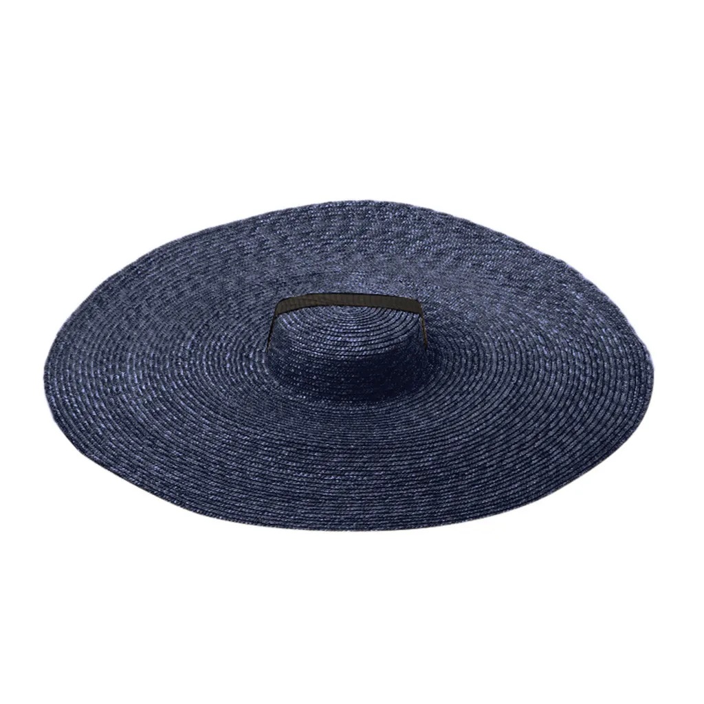 Летние плоские солнечные шляпы для женщин chapeau feminino соломенная шляпа широкий пляжный навес анти-УФ Защита от солнца складывающаяся Кепка крышка 41