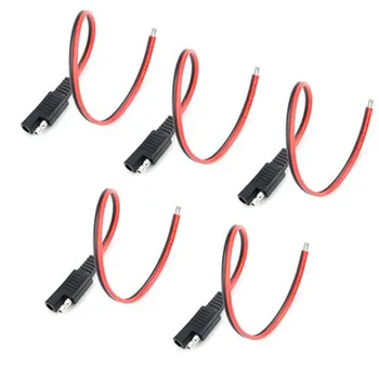 

5 PCS SAE Power Automotive Extension Cable 18AWG 300mm