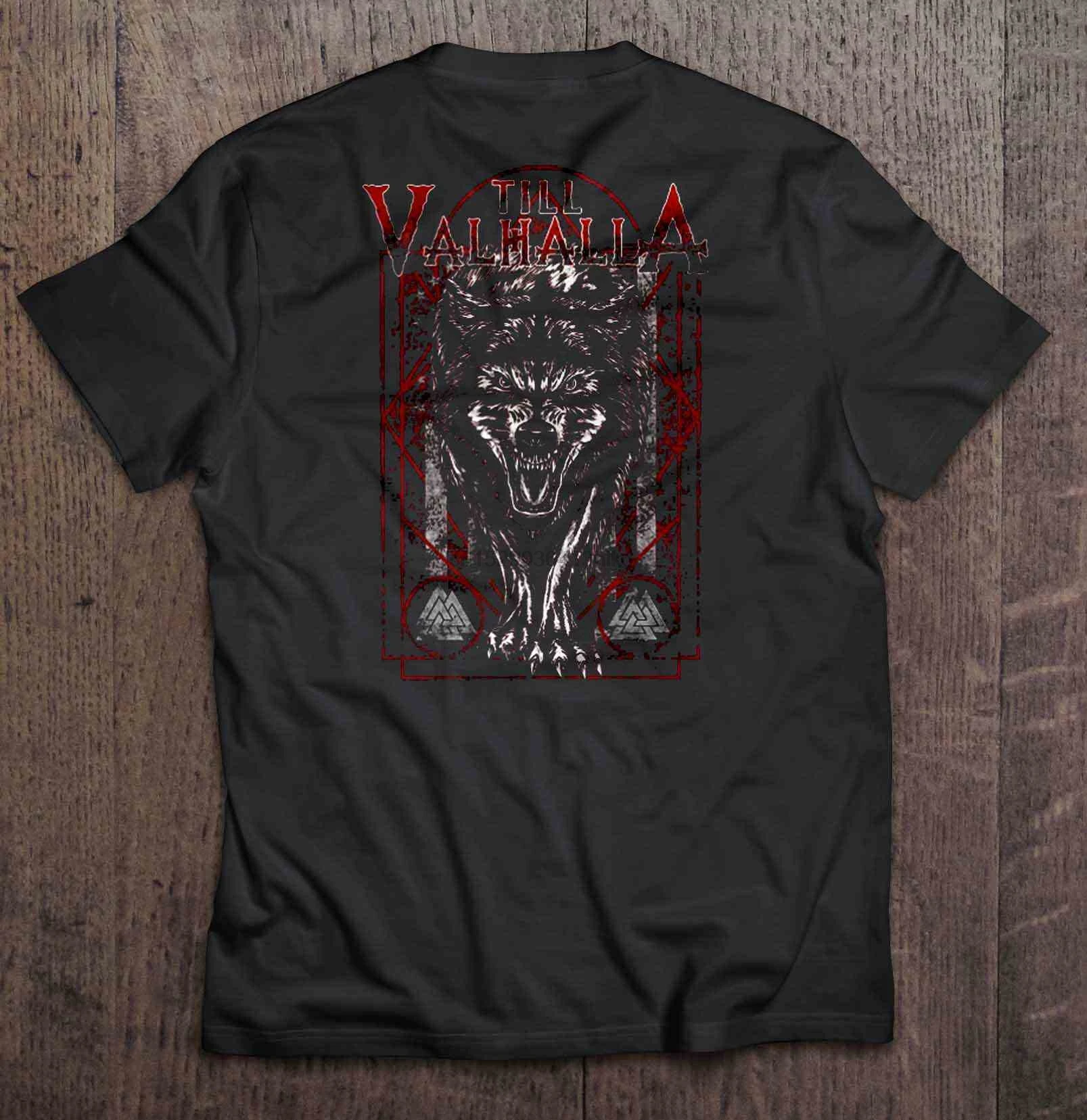 Мужская футболка Till Valhalla Викинг-Волк версия женская мужская | одежда