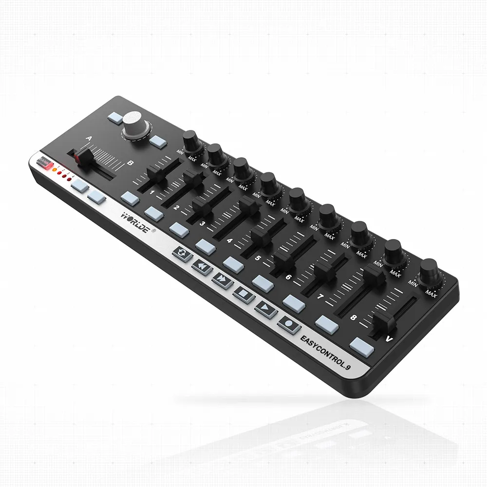  Worlde EasyControl.9 Mini portátil USB 9 Slim-de Control de la línea de controlador MIDI Mini tecla