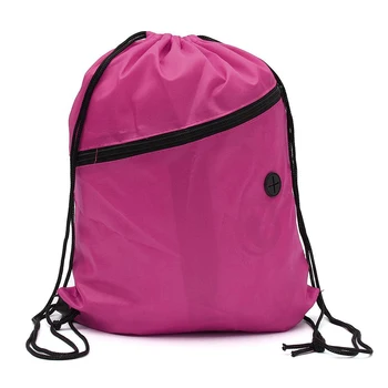 

Book bag with cord Sports Gym Swimming PE dance shoe backpack Rose red