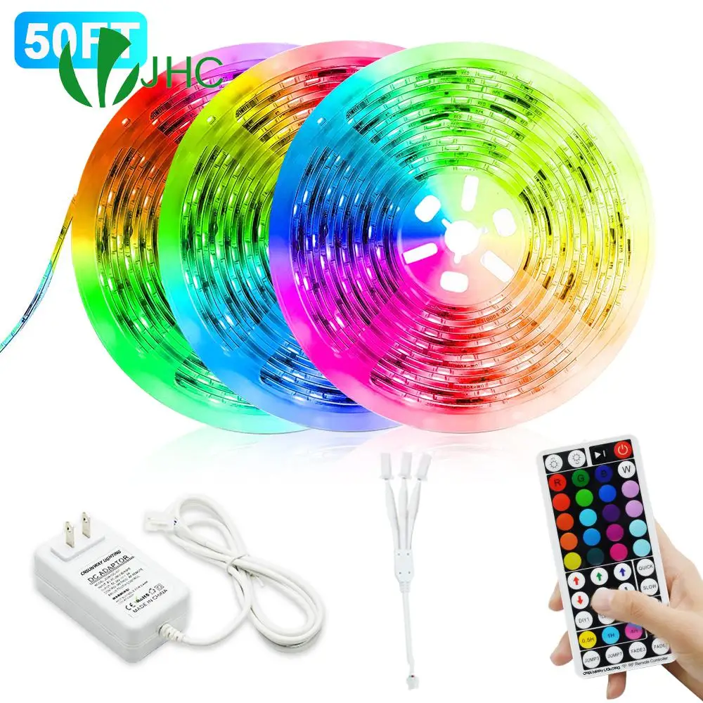 

Светодиодная ленсветильник RGB 12 в 24 В, Светодиодная лента для ТВ, музыки 5050SMD, гибкая Диодная лента 5 м, 10 м, 15 м, 20 м, радиочастотная ламсветильник с дистанционным управлением для комнаты