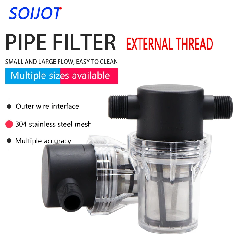 Watering Filter Garden 1/2'' 3/4'' 1'' Plastic Irrigation System Impurity Prefilter Aquaculture Household Water Pipe Filter