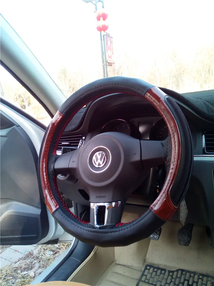 Car Grip Cover Driver Leather Steering Wheel Cover Car Beauty Shop Supplies Car Steering Wheel Cover Genuine Leather