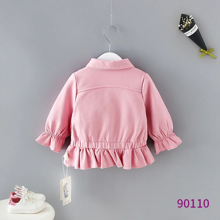 

Momoidea Childrenswear Spring New Style GIRL'S Coat Double Pocket Flounced Children Spring And Autumn Trench Coat