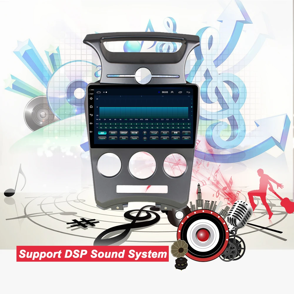 Clearance Bonroad 9"android 8.1 car dvd player with audio radio multimedia gps navigation system SWC for Kia Carens 2007-2011no dvd player 5