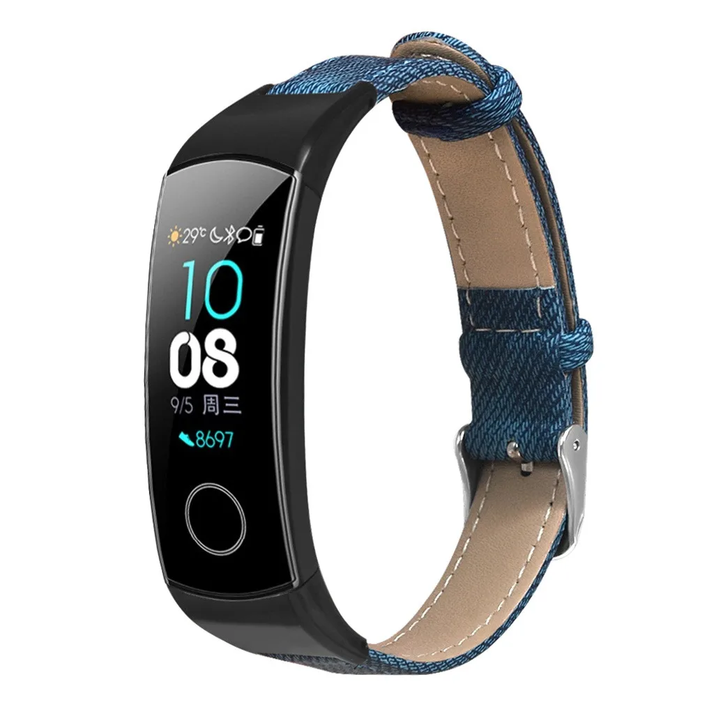 Джинсовый браслет металлический чехол ремешок для наручных часов huawei Honor Band 5/4