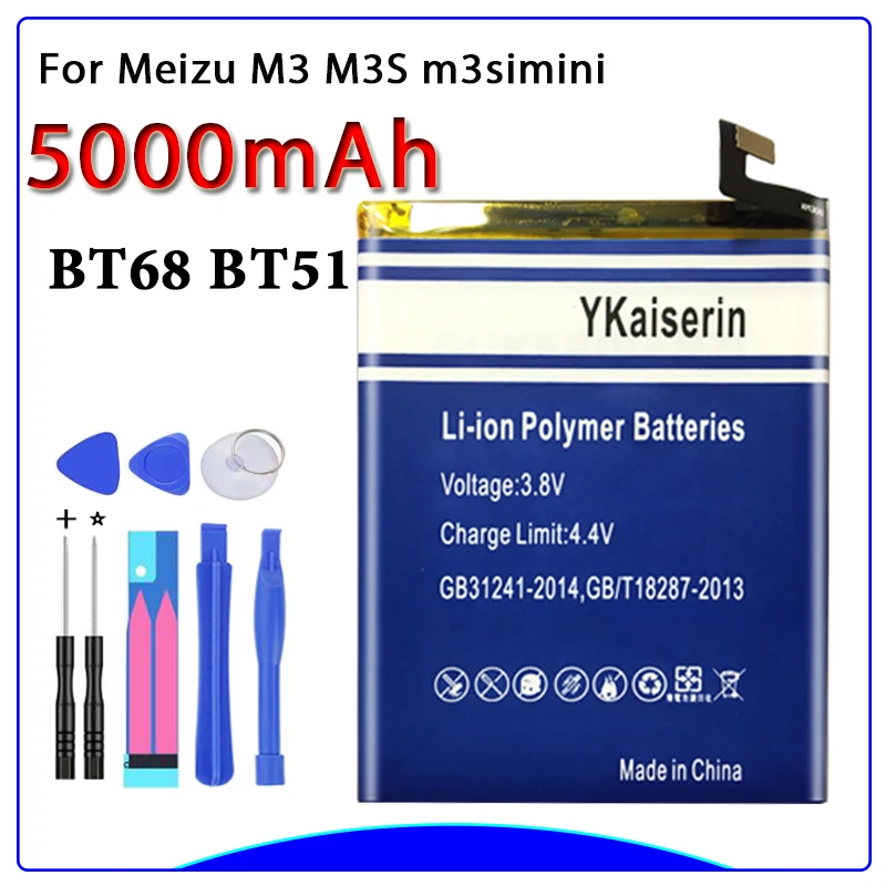 BT15 BT68 M3S Mini Высокая Ёмкость Батарея BT61 BT15 BT68 BA611 BA612 для Meizu M3 Примечание L681H M681H/M3 M3S/M3S Mini/M5 Meilan Note 5/M5S 5S акумуляторная батарея - Цвет: BT15 BT68 M3S Mini
