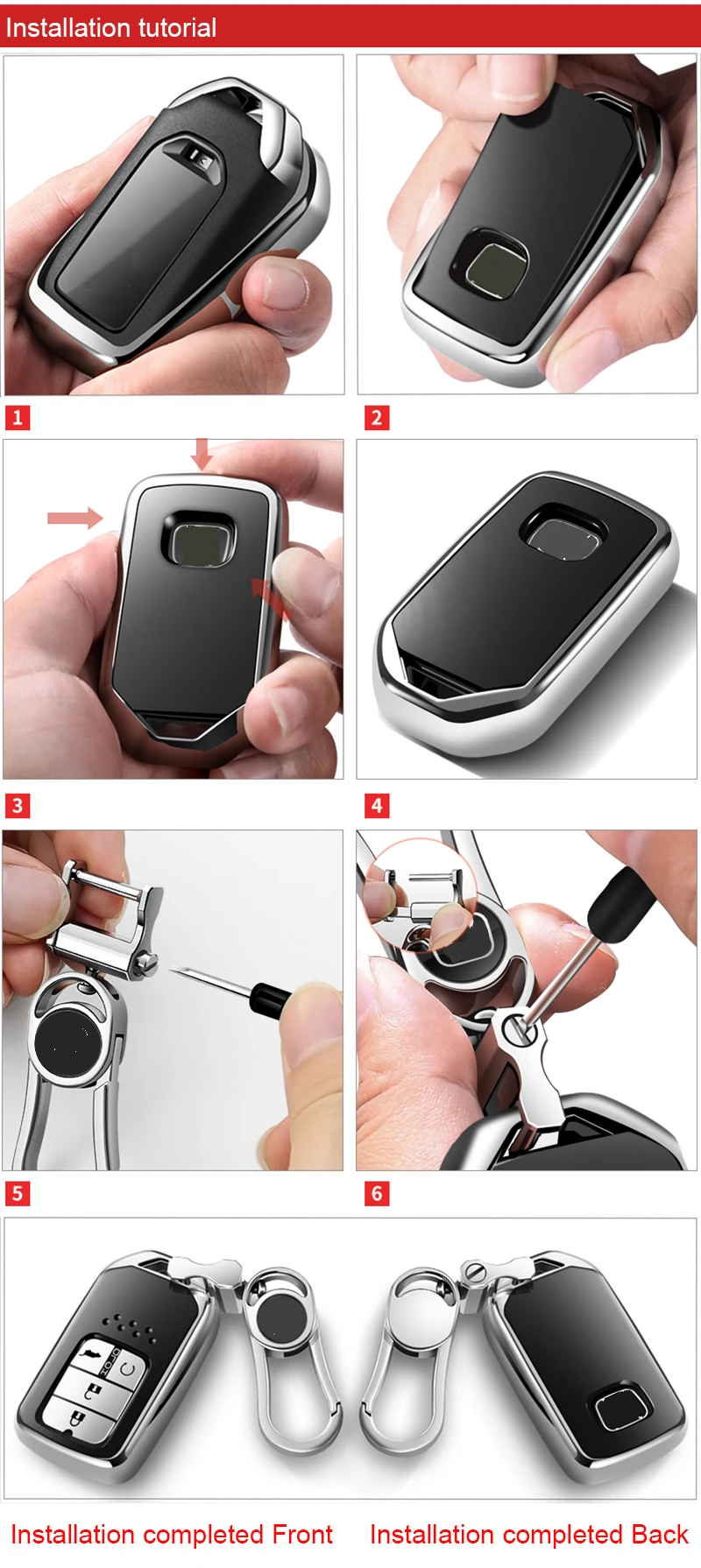 Borsa di copertura della cassa chiave dell'automobile del TPU del cromo di alta qualità adatta per Honda tutti i modelli chiave Shell Protector portachiavi accessori Auto - H15f2f937e783405da1d1a2c590e50edcE