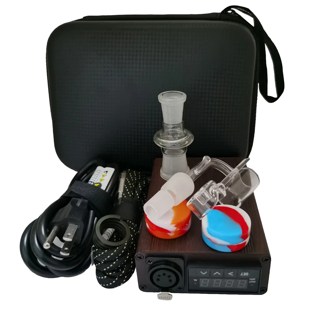 Деревянный узор Enail Dab Kit Электрический ручка для ногтей Риг восковой ПИД TC