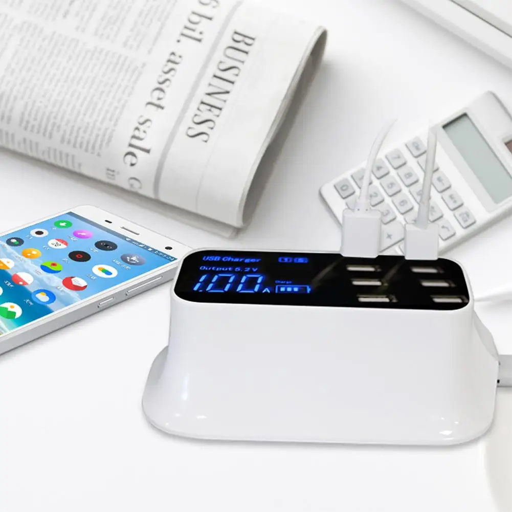 Smart 8-Port USB Fast Charger Power Adapter/ Desktop Charging Station US Plug/ EU Plug/ UK Plug 8-port USB Crystal Adapter