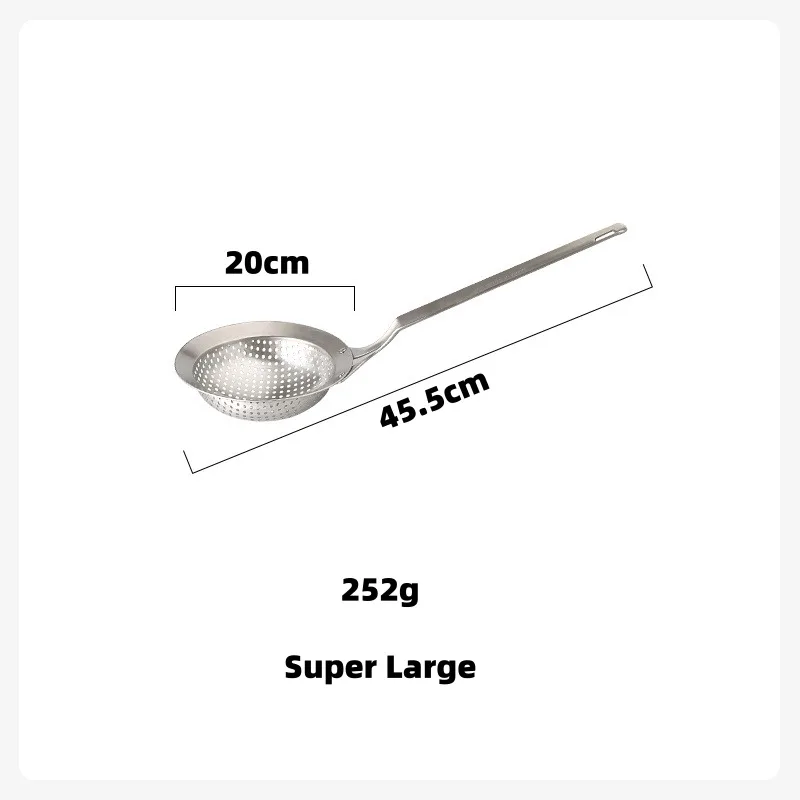 Шумовка Прорезная ложка нержавеющая прочная 304 нержавеющая сталь щелевая ложка удобная ручка дизайн ковш-сито для кухни - Цвет: Super Large