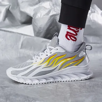 

Korean Version Fashion Spring Summer New Mesh Breathable Blade Rubber Sole Men's Shoes 2020 Hot Sell Light Weight Running Shoes