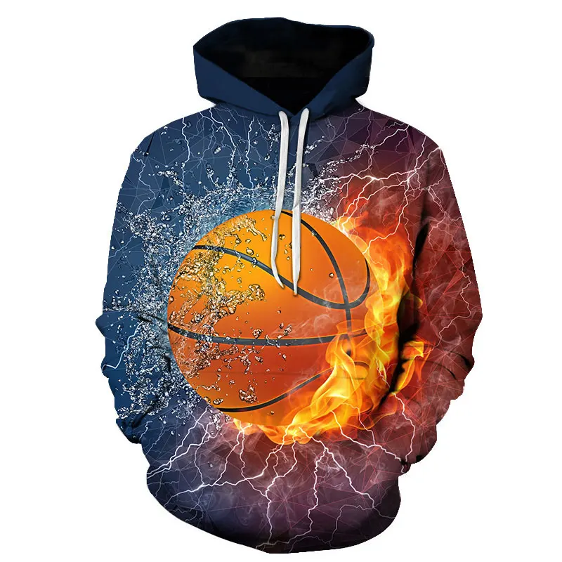 Comprar Nueva llama roja baloncesto Sudadera con capucha 3D azul llama hombres y mujeres sudaderas con capucha verano y otoño street hoodies