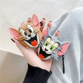 

Cute Cartoon 3D Cat and Mouse Case for AirPods Silicone Bluetooth Earphone Charging Box Cover For Apple Airpod 2/1 Case