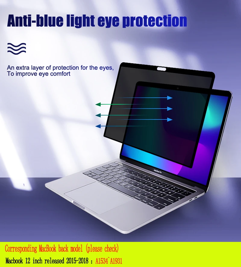 

Privacy Filter Anti spy PET Screens protective film For MacBook 12 inch A1534 A1931 for 2015 2018 release