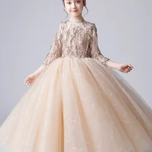 Детское платье для девочек; свадебное платье из тюля с кружевом для девочек; элегантное праздничное платье принцессы; торжественное платье для подростков; детское бальное платье; Kjole