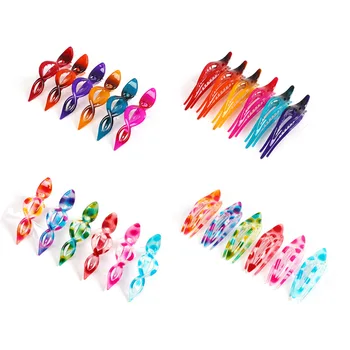 

6pcs Colorful Hair Clips Kit Hairpins Plastic Duckbill Clips Hair Section Clamp Salon Diy Hair Styling Tool Geometric Barrette