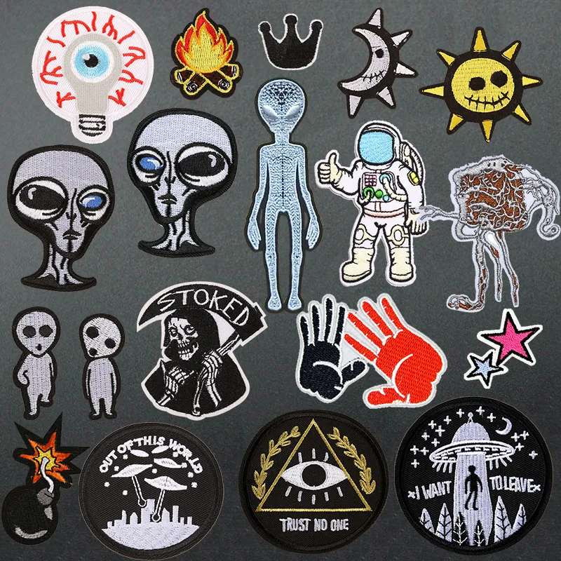 Мультяшные вышитые нашивки в виде звезд Луны солнца для одежды на одежду