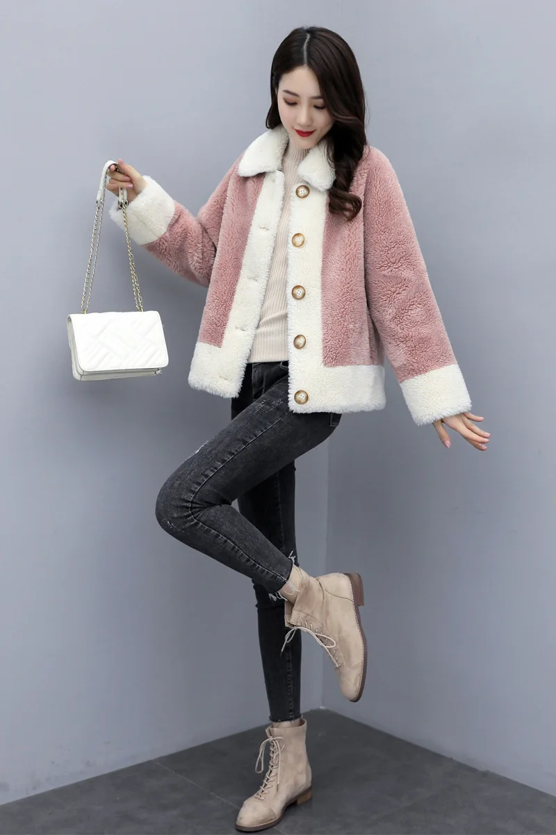 

Woolen Jacket Women's Short 2019 Winter New Style Korean-style Elegant Loose-Fit Nizi Popular Lambs Wool Coat Overcoat