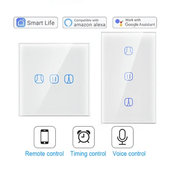 

Smart Life WiFi Curtain Blind Touch Switch EU US for Roller Shutter Google Home Alexa Voice Control Neutral line need