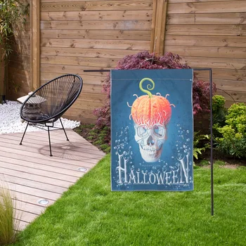 

2pcs Halloween Garden Flag Creative Lovely Garden Banner Festival Bunting Halloween Ornament Garden Flag for Garden