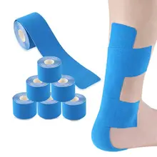 Мышечная наклейка для бега фитнеса спорта бандаж Лодыжка колено Тяговая липкая Защитная восстанавливающая лента новая