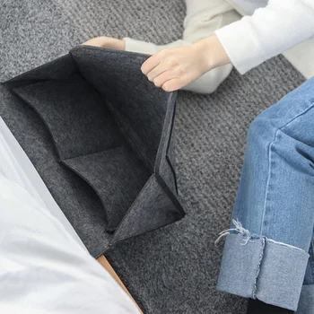 

Felt Bedside Storage Bag Bed Skirt Storage Pocket Bag Organizer Caddy for Bedroom Mattress Holder Bag College Dorm Room Under