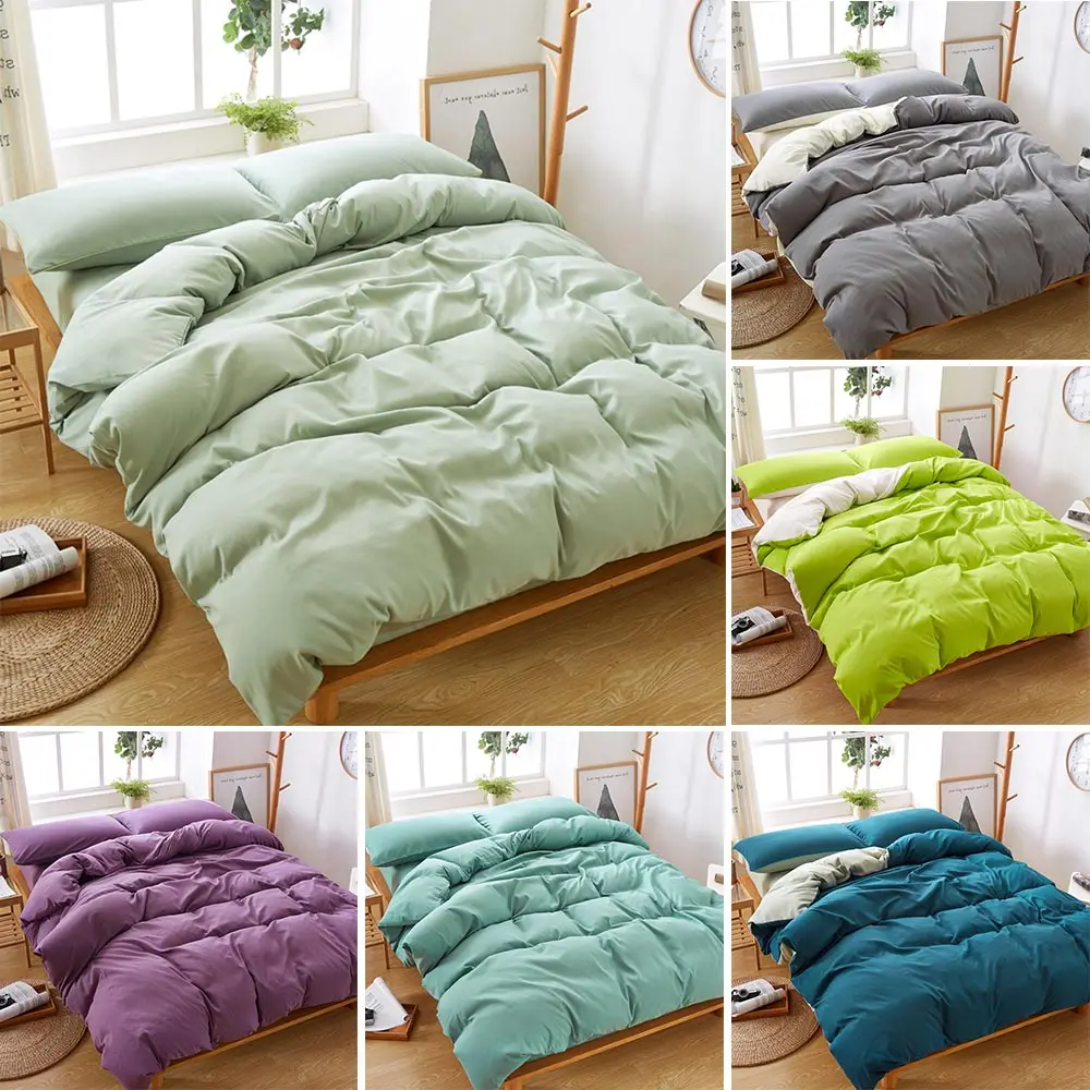 100% хлопок однотонное одеяло покрывало Комплект постельного белья королева