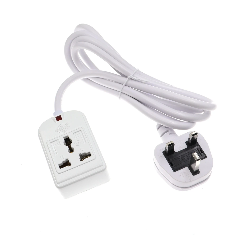 6FT-UK-extension-cord-IEC-UK-3Pin-Male-Plug-to-Universal-Female-Socket ...