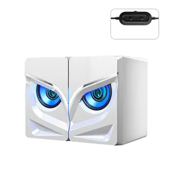 

1pair USB Powered LED 3.5mm Wired Speaker for Computer Laptop Cellphone Tablet