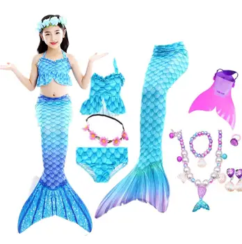 

Kids Mermaid Swimsuit Girls Bikini Mermaid Tail with Finned Split Swimsuit Mermaid dress Summer swimsuit for children
