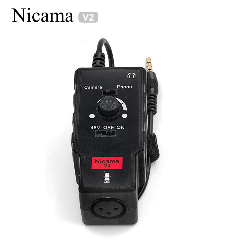 Preamp para Smartphone Adaptador de Guitarra com 48v Nicama Microfone Phantom Power Mic Acessórios Amplificador Ipad Dslr Câmera v2 Xlr - - Image 3