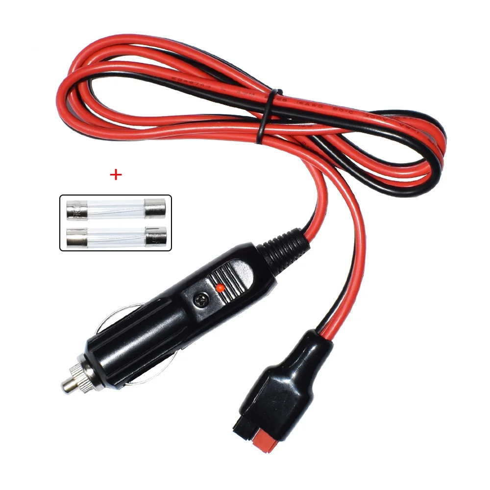 Car Cigarette Lighter Plug with Internal 15 Amp Fuse14AWG Extension Cable Adapter Compatible