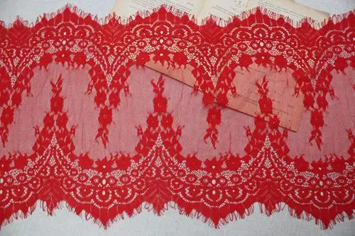 red 3 м/лот 7 видов цветов Ширина 34 см кружево с ресничками Ткань DIY High-end Костюмы аксессуары для юбки RS2655 - Цвет: red