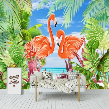 

Photo Wallpaper 3D Rainforest Banana Leaf Birds Animal Mural Wall Paper Living Room Restaurant Self-Adhesive Waterproof Stickers