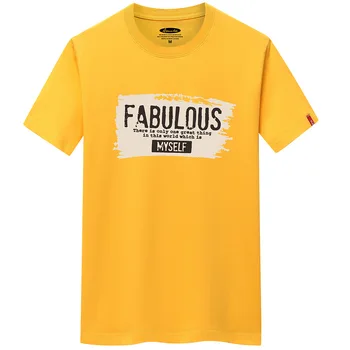 

New men's summer T-shirt brand clothing T-shirt men's printed Slim short-sleeved T-shirt yellow printed FAB men's T-shirt s-5xl