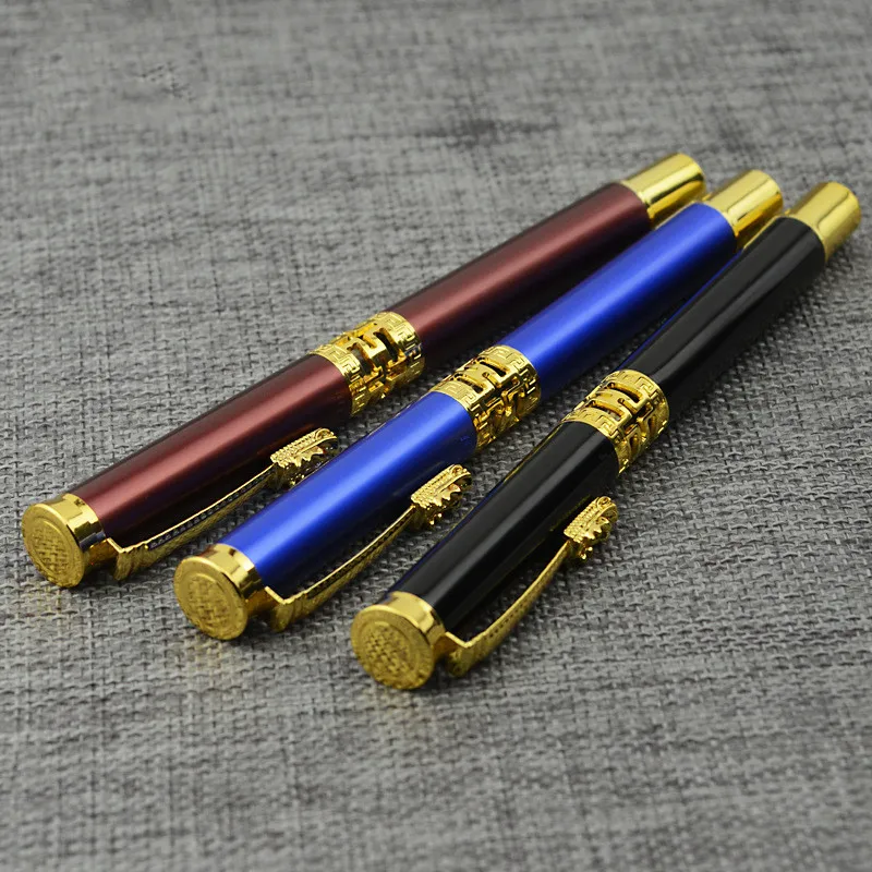 Luxury Business Office Sign Pen Hollow Metal Ballpoint Pens Student Writing School Rollerball Pen Stationery Supplies 03779