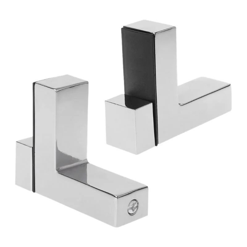 

Solid Metal Adjustable Wood/Glass Frame Bracket F Fixture Wall-Mounted Brushed Nickel Home Door Hardware Clip