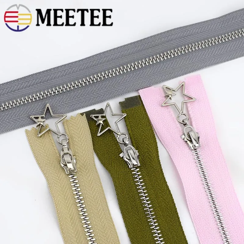 Meetee 2 шт. 20/40/70 см 3# металлическая молния с открытым концом молнии с закрытым концом автоматической блокировки серебряный зуб на молнии, декорированные DIY сумки швейной Материал