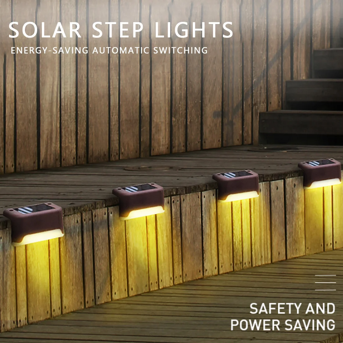 

LED Solar Lamp Stair Outdoor Waterproof Wall Light Garden Landscape Step Stair Deck Lights Balcony Fence Solar Deck Lights