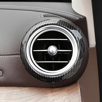 

2Pcs Carbon Fiber Car Chrome Side Air Conditioning Vent Ring Cover Trim Frame for Mercedes Benz E-Class W213 Auto Accessories
