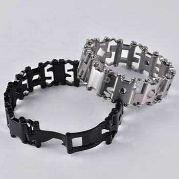 

Multifunction Tool Bracelet Tread Bracelet Stainless Steel Bolt Driver Tools Kit Friendly Wearable Bike Multitool Outdoor Tool