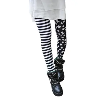 

Women Ladies Summer Stitching Striped Stars Leggings Trousers Slim Pants