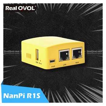 

RealQvol FriendlyELEC NanoPi R1S portable small route all Chi H3/H5 dual Gigabit Ethernet port 512M memory OpenWRT linux pi mini