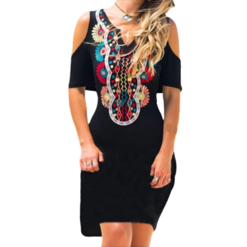 cold shoulder boho dress