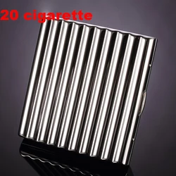 Elegant Wave Brass Metal Cigarette Case - Portable High - Quality Mini Box in Silver and Gold (20 cigarette silver)