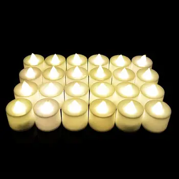 

12pcs Led Candle Lamp Smokeless Electronic Candle Lamp Scene Layout Candle White
