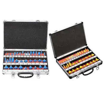 

35pcs/set 1/4Inch Handle Wood Router Bit Mill Engraving Trim Woodworking Milling Cutter Trimmer Adapter Car Auto Repair Tool Set